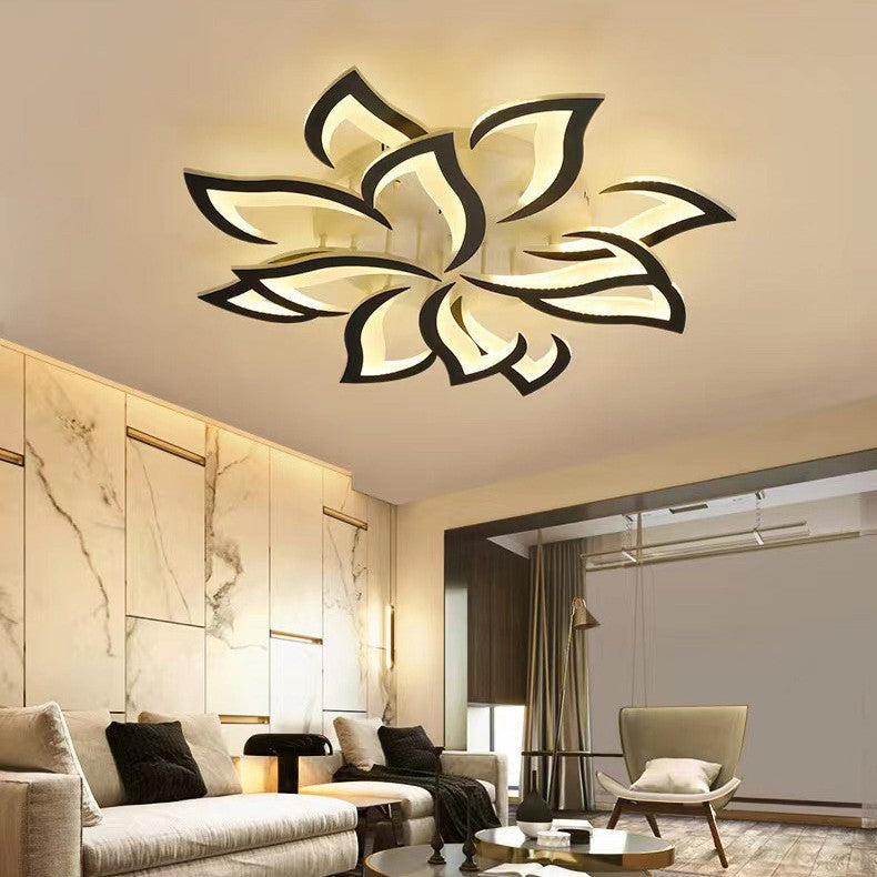 Flower-Shaped LED Ceiling Light Fixture, Energy-Efficient Iron Flush Mount for Living Room and Bedroom, 24W/40W Options 9