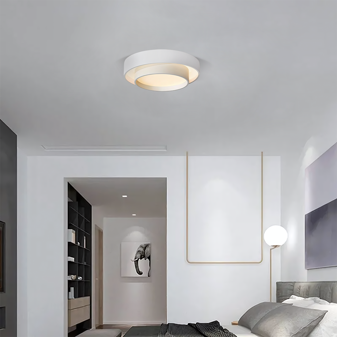 Flush Mount Ceiling Light - Modern Disc Design with Adjustable Brightness, LED Ceiling Fixture for Home and Office 4