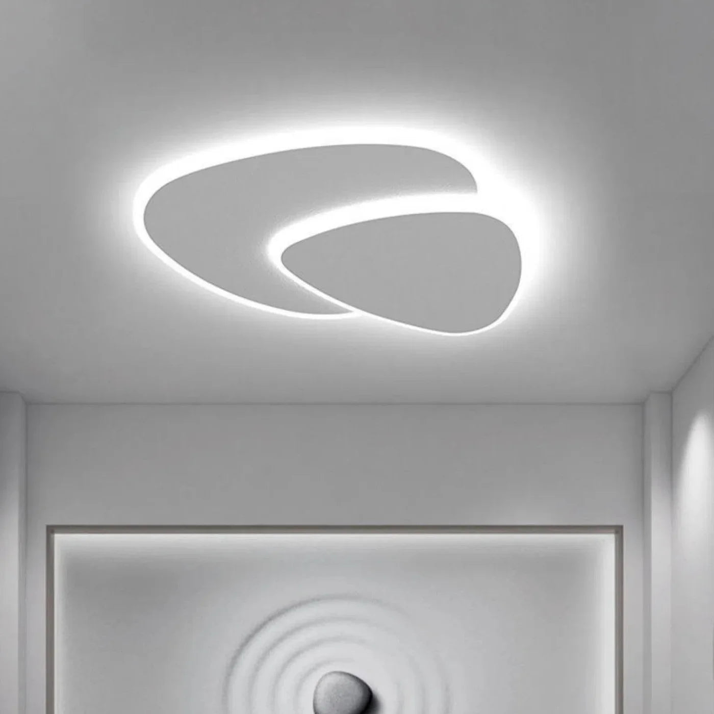 Flush Mount Ceiling Light Fixture – Minimalist Multi-Layer LED Ceiling Light for Home and Office, Matte White Finish, 24 Inches 8