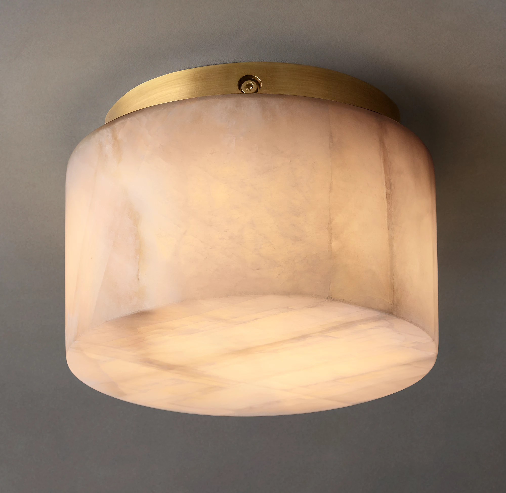 Flush Mount Ceiling Light Fixture in Alabaster - LED Compatible, Minimalist Design, Warm Glow - Available in Multiple Sizes and Finishes 3