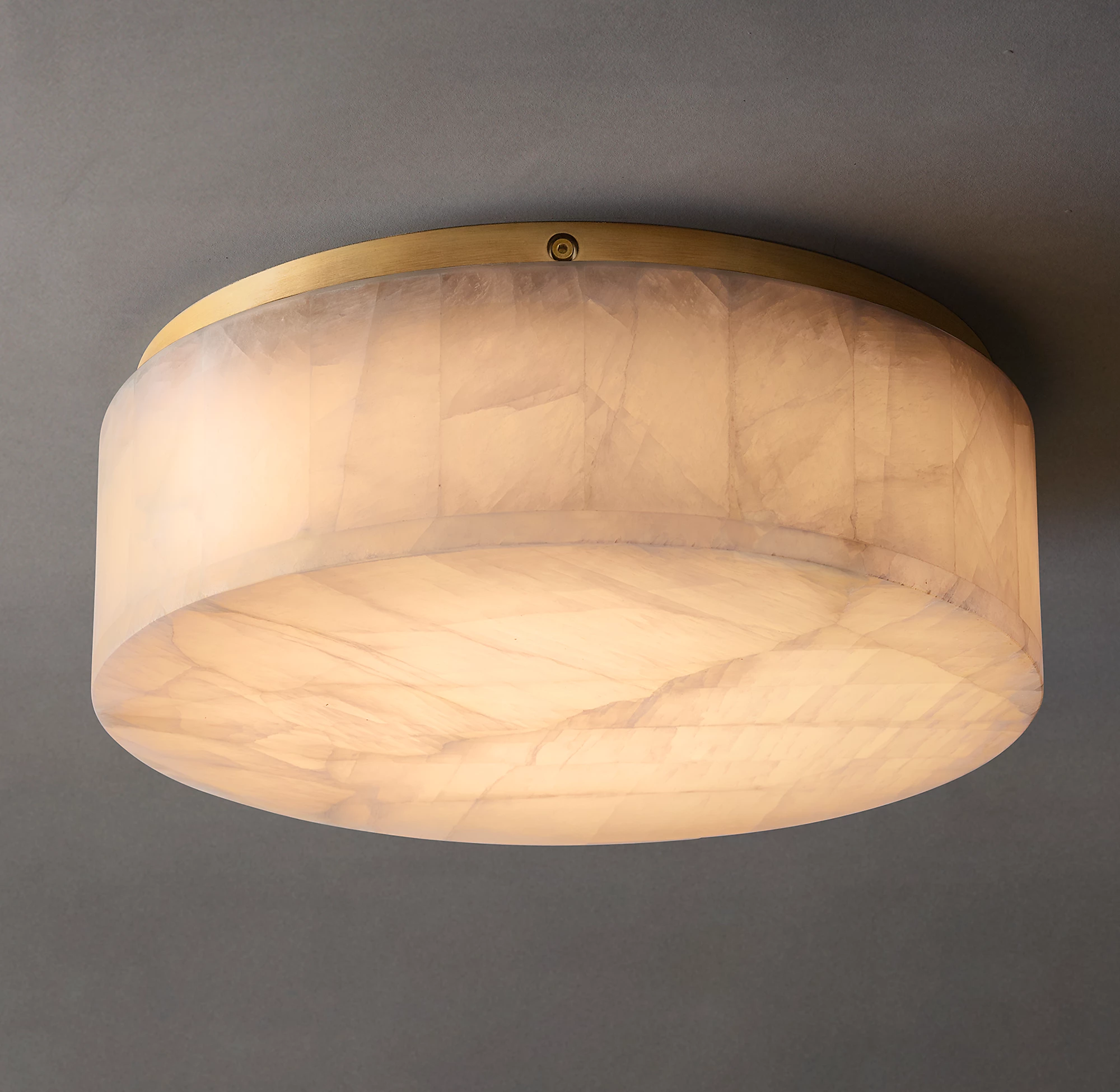 Flush Mount Ceiling Light Fixture in Alabaster - LED Compatible, Minimalist Design, Warm Glow - Available in Multiple Sizes and Finishes 5
