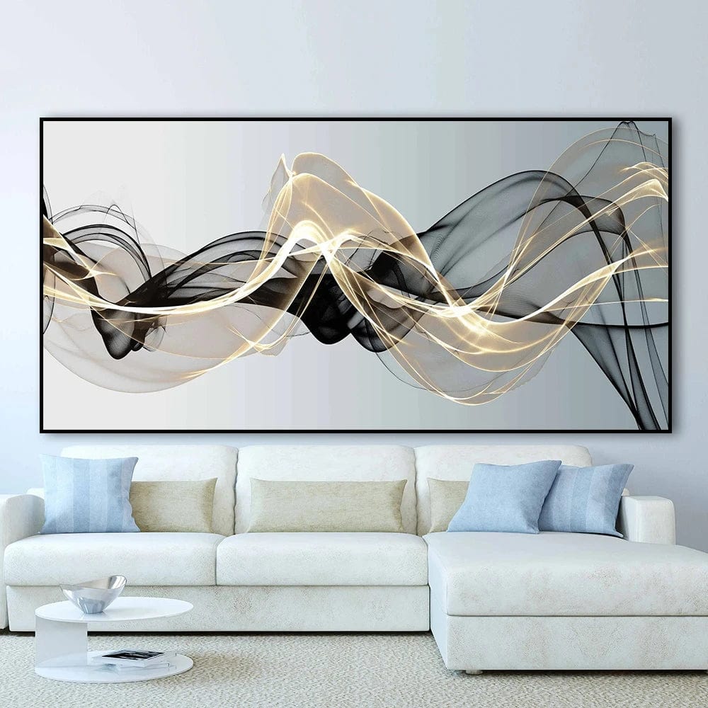 Golden Smoke Art Print – Black and Gold Abstract Design on Museum-Quality Paper – Limited Edition of 250 Pieces 2