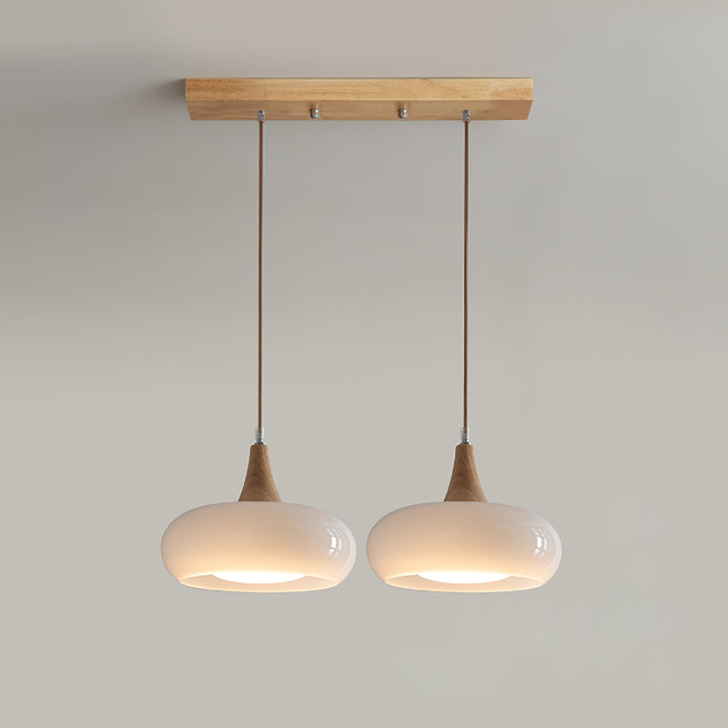 Hailie Pendant Lamp with Glass Shade and Wooden Accents – Modern Ceiling Light for Indoor Use 10