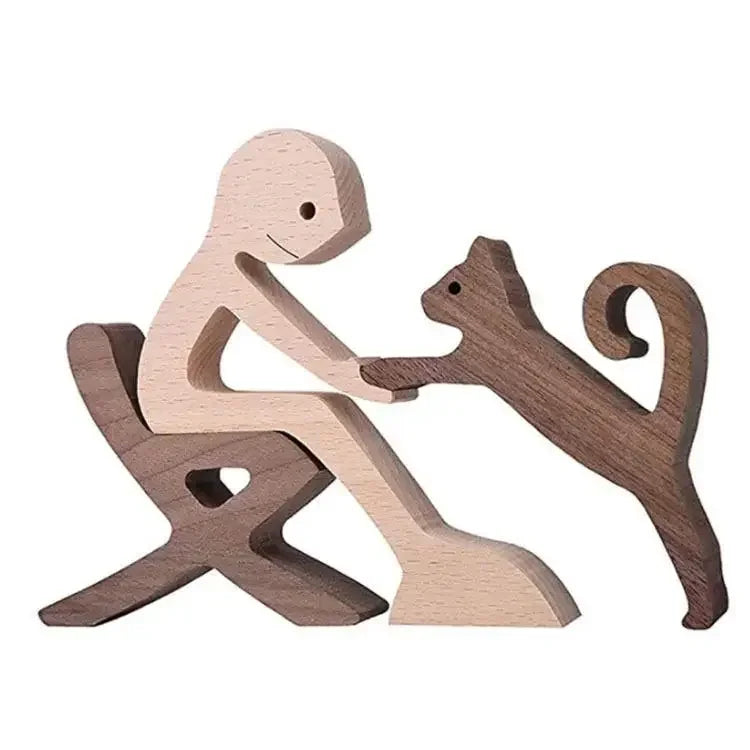 Hand-Carved Wooden Animal Ornaments β Unique Danish Home Decor for Animal Lovers, 10-12 cm, Natural Solid Wood 16