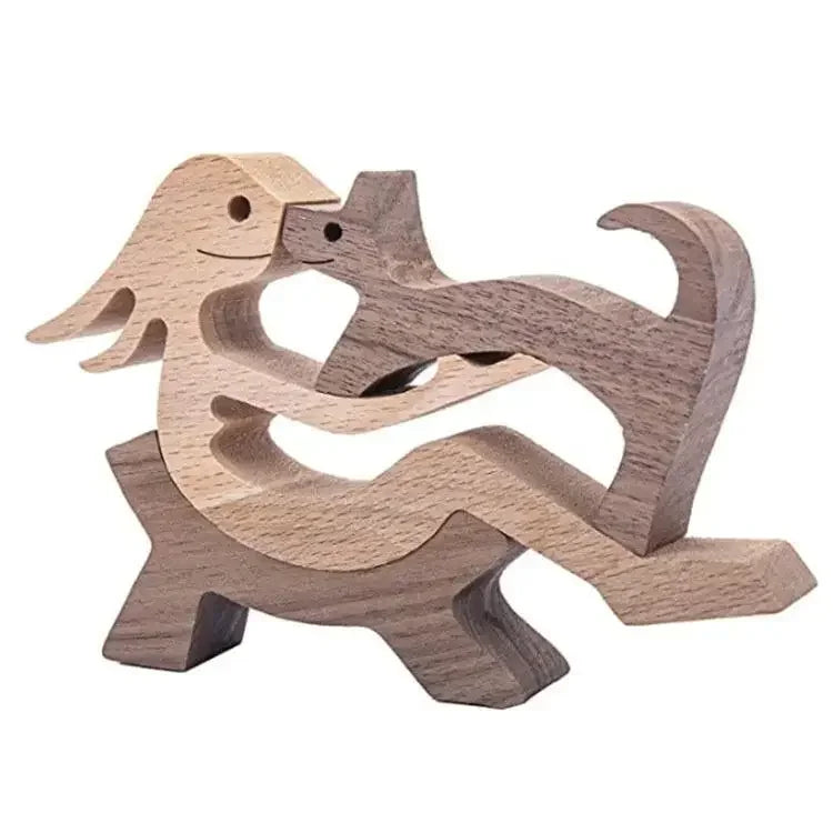 Hand-Carved Wooden Animal Ornaments β Unique Danish Home Decor for Animal Lovers, 10-12 cm, Natural Solid Wood 18