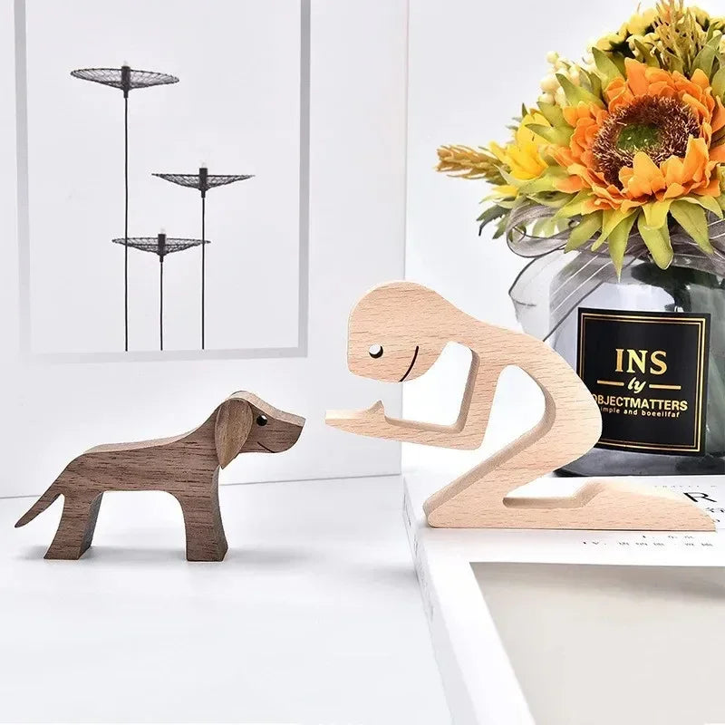 Hand-Carved Wooden Animal Ornaments β Unique Danish Home Decor for Animal Lovers, 10-12 cm, Natural Solid Wood 2