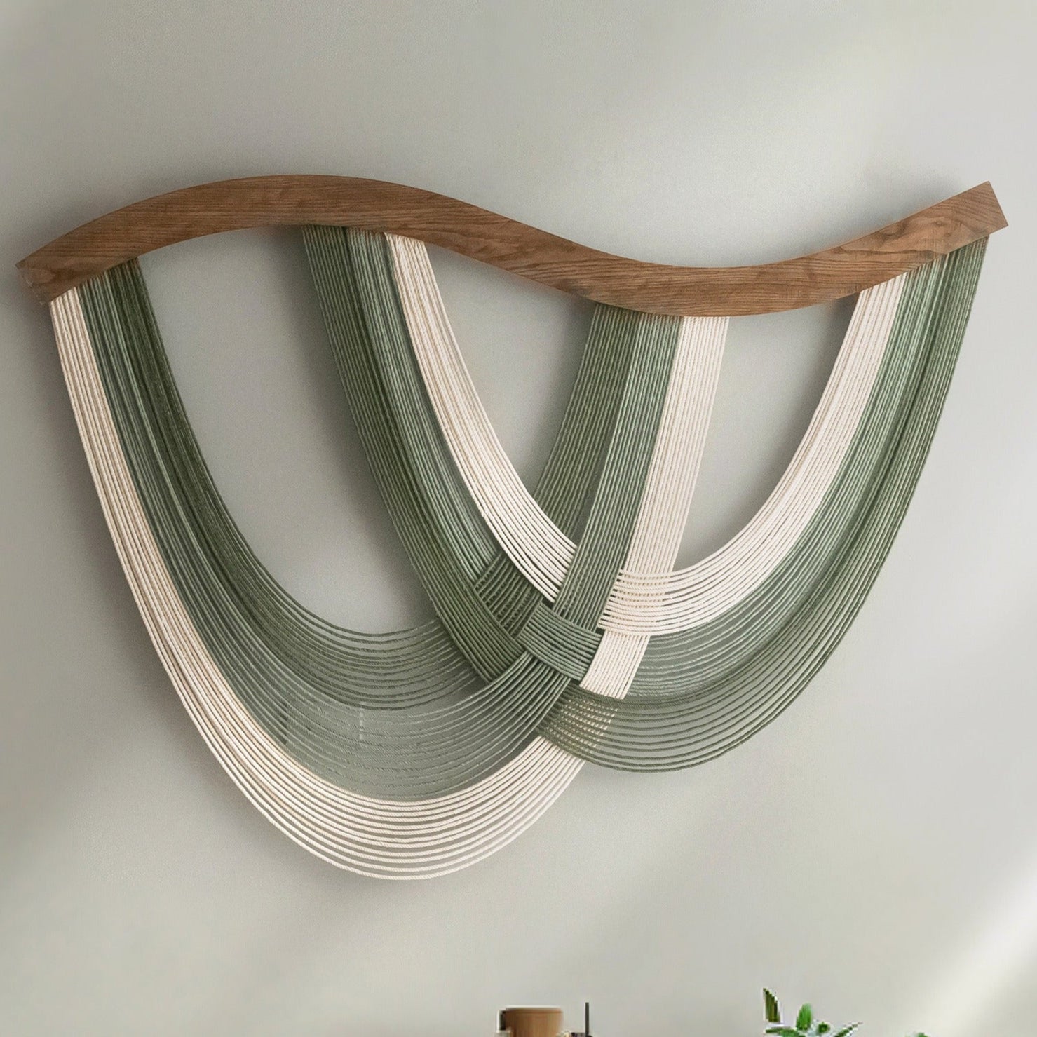 Handcrafted Cotton Macrame Wall Hanging for Boho Wall Art Decor β Large Natural Wood Accent for Living Room 3