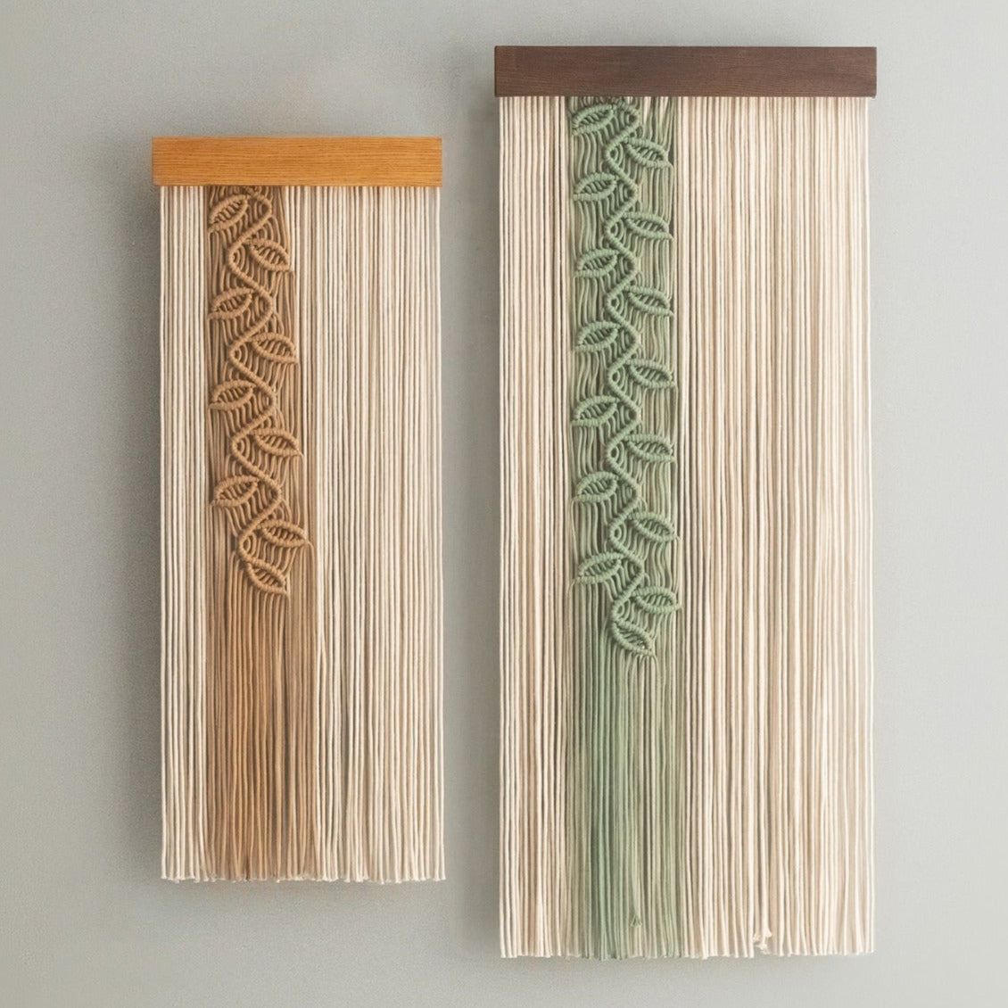 Handcrafted Macrame Wall Hanging with Leaf Vine Design β Boho Wall Art Decor for Living Room 2
