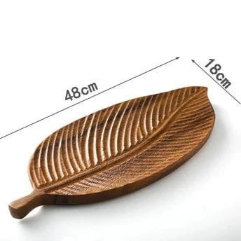 Handcrafted Wooden Serving Plate - Unique Black Walnut Leaf Platter for Elegant Dining and Decor 10