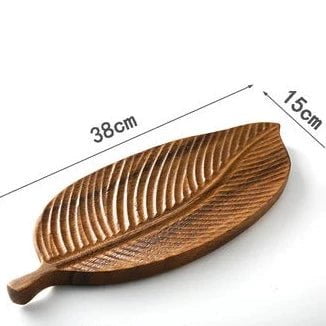 Handcrafted Wooden Serving Plate - Unique Black Walnut Leaf Platter for Elegant Dining and Decor 9