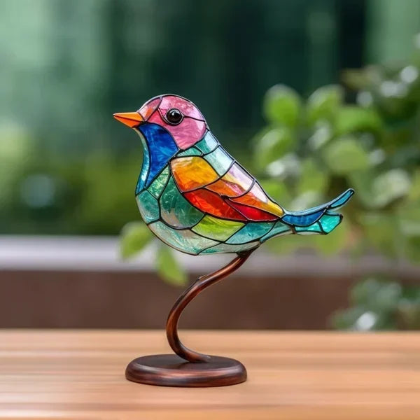 Handmade Acrylic Bird Statue – Colorful Art Decoration for Home Decor and Gift 0