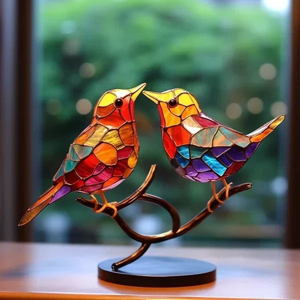 Handmade Acrylic Bird Statue – Colorful Art Decoration for Home Decor and Gift 1