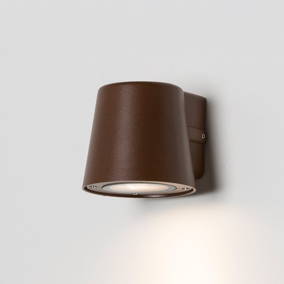 IP54 Outdoor Wall Light – Corten or Black Aluminium with Glass, GU10 Max 7W