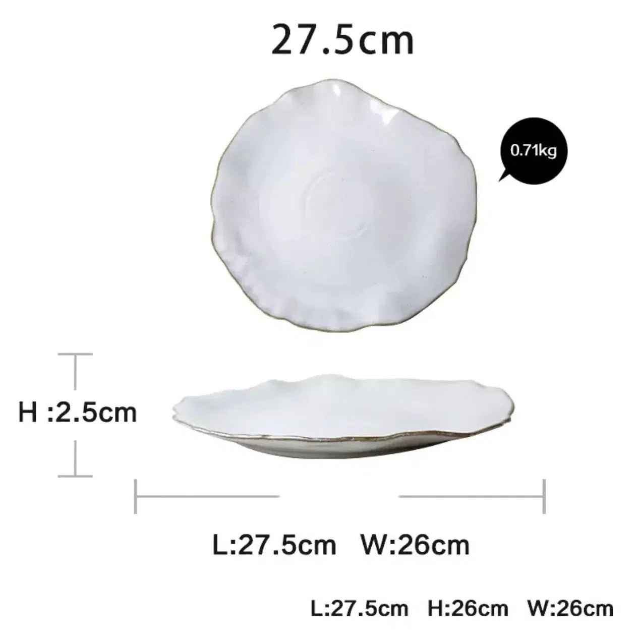 Irregular White Ceramic Plates and Dishes Set – Durable Tableware for Stylish Dining, Microwave and Dishwasher Safe 11