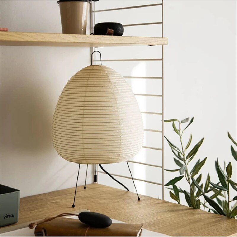 Japanese Rice Paper LED Table Lamp – Artistic Design for Bedroom and Living Room Decor 3