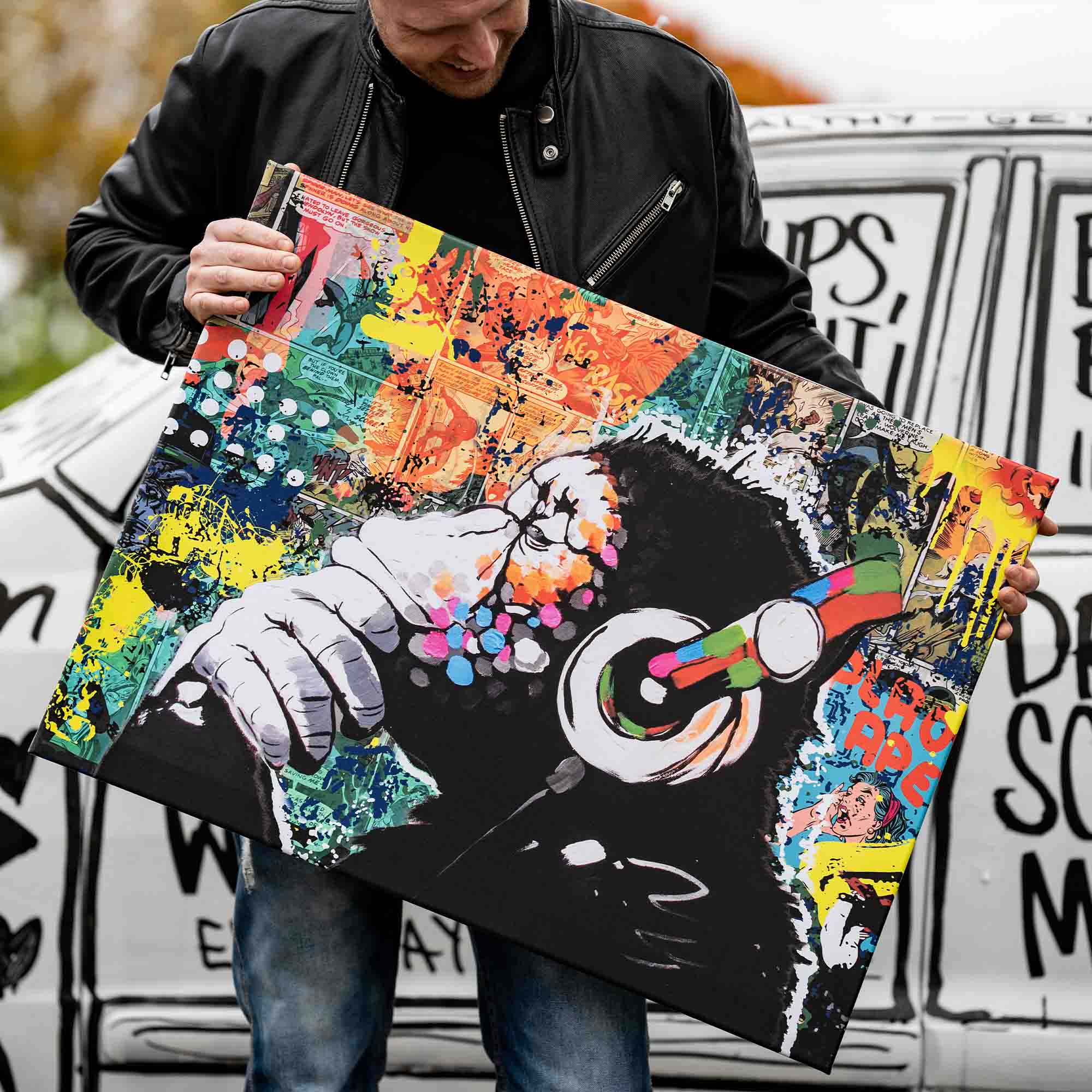 Keep Cool Music Art Print – High-Quality Modern Art Design with Whimsical Monkey Cartoon – Ready to Hang 3