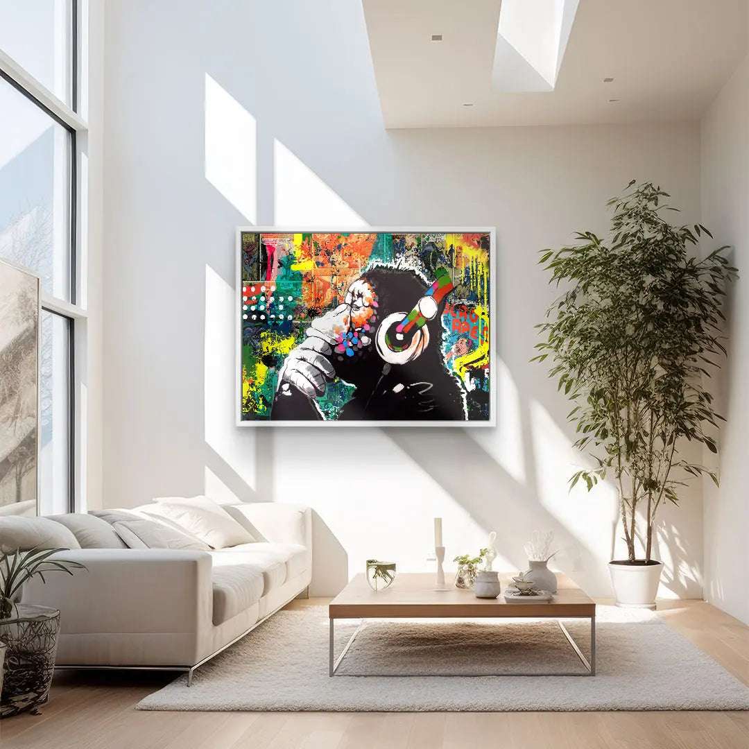 Keep Cool Music Art Print – High-Quality Modern Art Design with Whimsical Monkey Cartoon – Ready to Hang 4