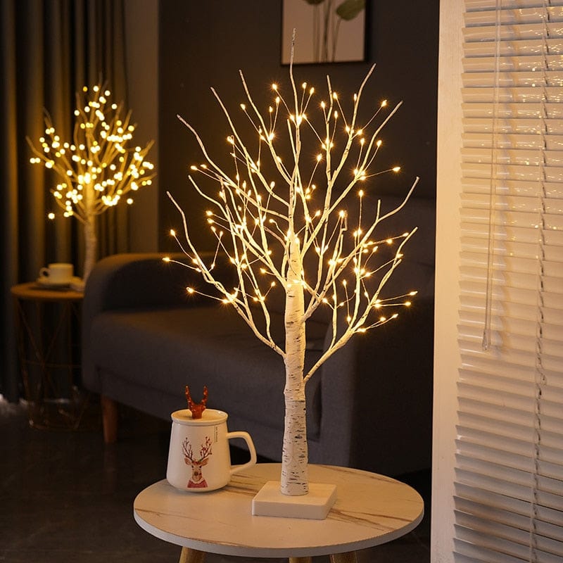 LED Birch Tree Table Lamp with Customizable Branches and Warm White Lights – Battery Operated Night Light for Bedside or Living Room 2