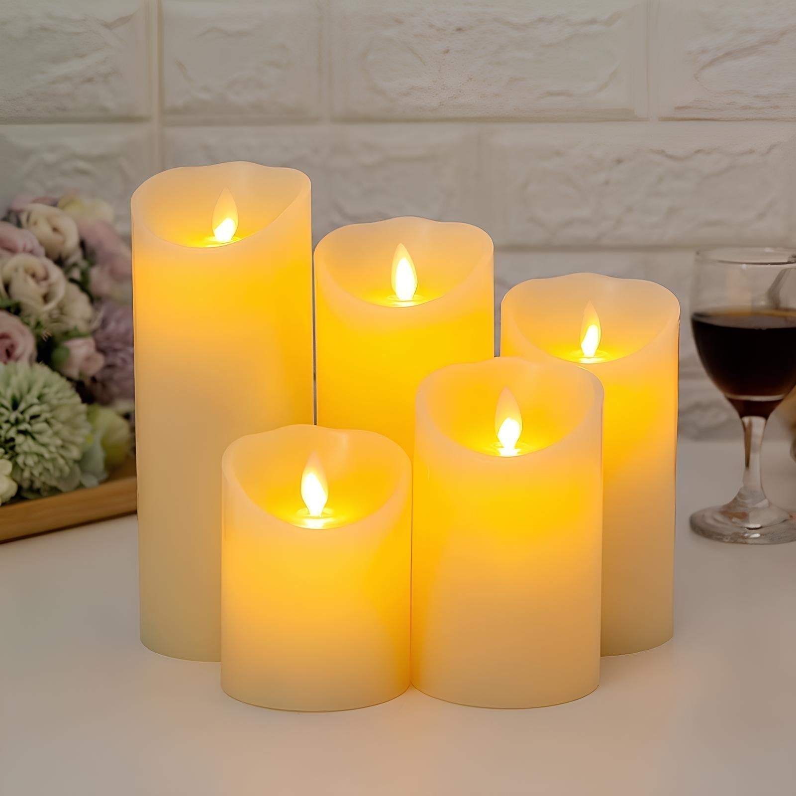 LED Pillar Candles with Flickering Flame Effect – Safe Flameless Battery Operated Candles for Home Decor and Events 4