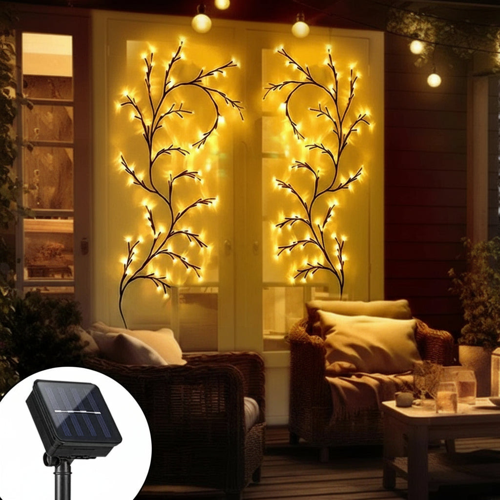 LED Tree Branch Lamp - Solar and USB Powered Decorative Light with 8 Modes for Indoor and Outdoor Use 3