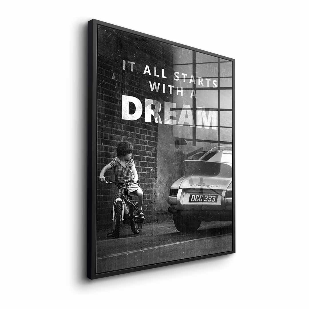 Large Framed Wall Art - 'It All Starts with a Dream' Acrylic Glass Decor, Ready to Hang, Handmade in Germany 7