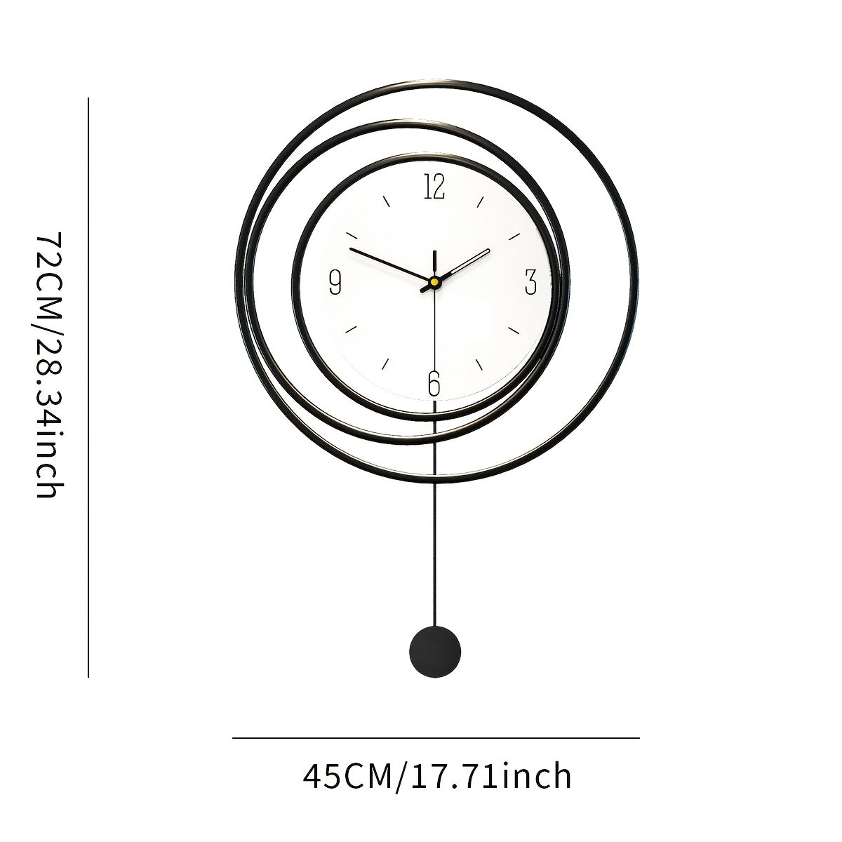 Large Modern Wall Clock Decor β 72 cm High, 45 cm Wide Metal Timepiece for Home and Office, Silent and Easy to Install 3