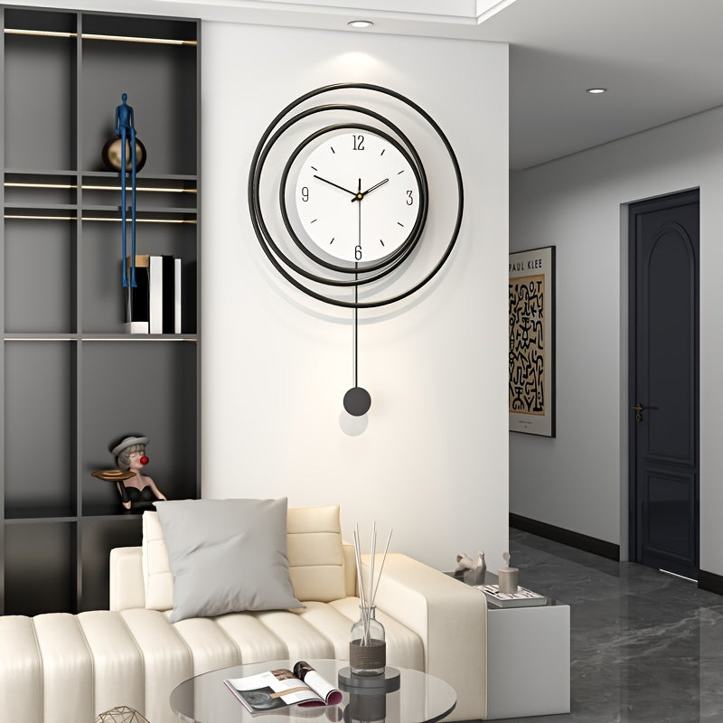 Large Modern Wall Clock Decor β 72 cm High, 45 cm Wide Metal Timepiece for Home and Office, Silent and Easy to Install 4