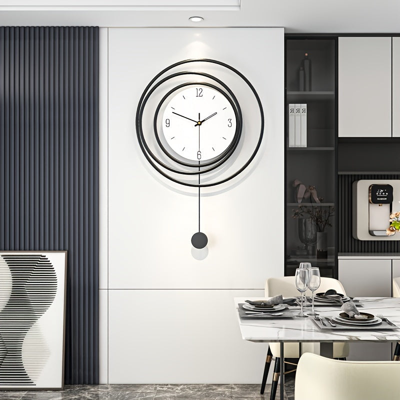 Large Modern Wall Clock Decor β 72 cm High, 45 cm Wide Metal Timepiece for Home and Office, Silent and Easy to Install 5