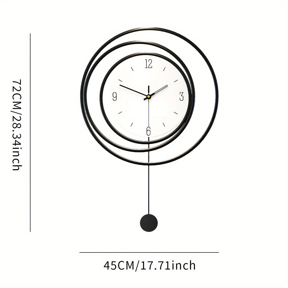 Large Modern Wall Clock Decor β 72 cm High, 45 cm Wide Metal Timepiece for Home and Office, Silent and Easy to Install 6