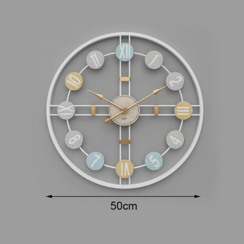 Large Modern Wall Clock Decor – Durable Iron Construction in Black, Gold, or Grey, 50 cm and 80 cm Sizes 1