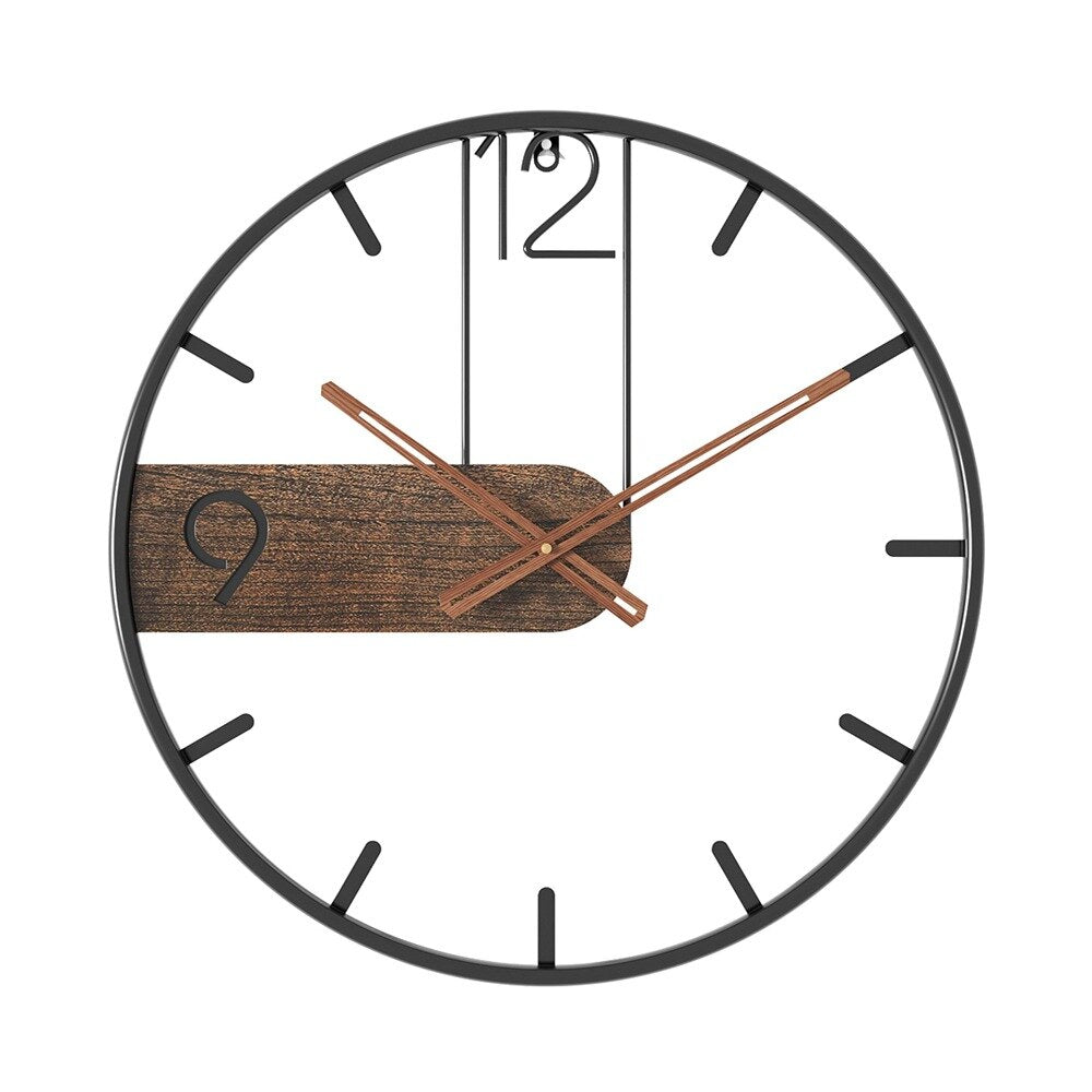 Large Modern Wall Clock, 40 cm Steel and Walnut Decor for Stylish Home Interiors 4