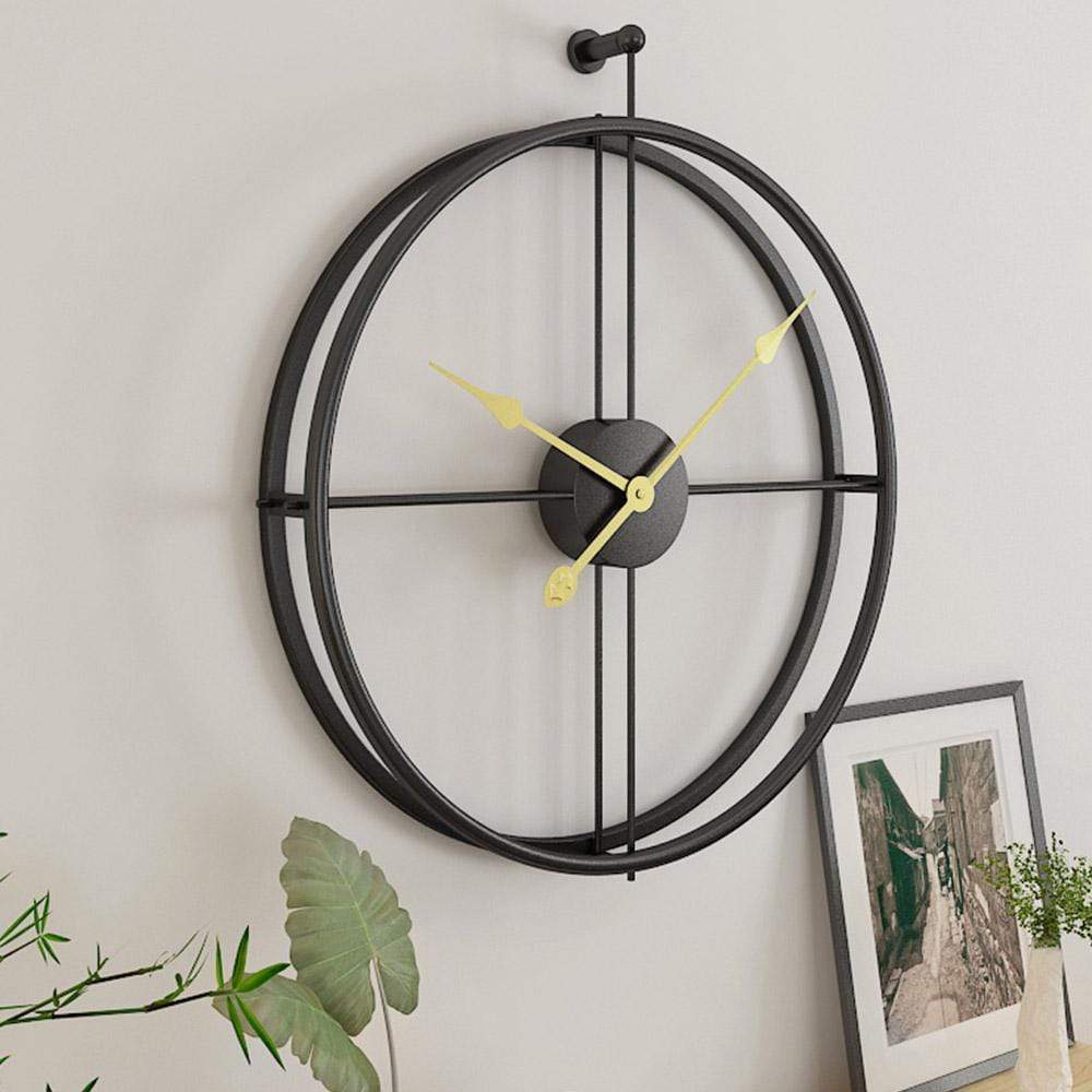 Large Openwork Metal Wall Clock in Black or Gold – Modern Wall Clock Decor for Stylish Home Accent 8