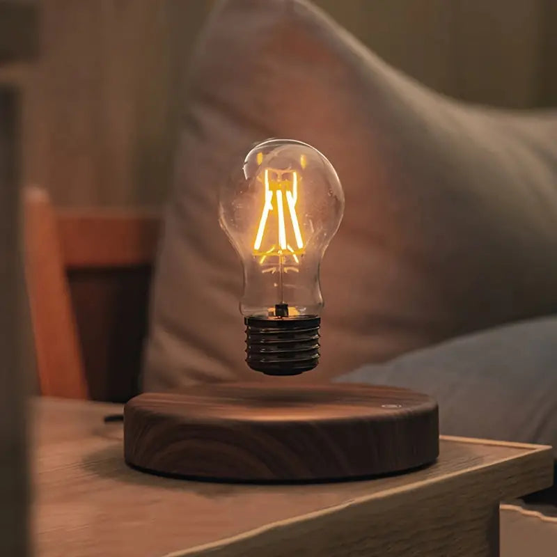 Levitating Tesla Bulb with Wooden Base – Magnetic Suspension LED Lamp, Energy-Efficient 360-Degree Rotation 1