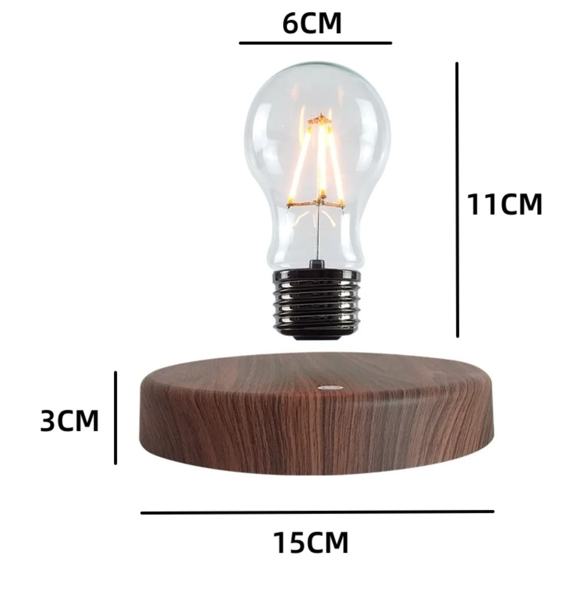 Levitating Tesla Bulb with Wooden Base – Magnetic Suspension LED Lamp, Energy-Efficient 360-Degree Rotation 5