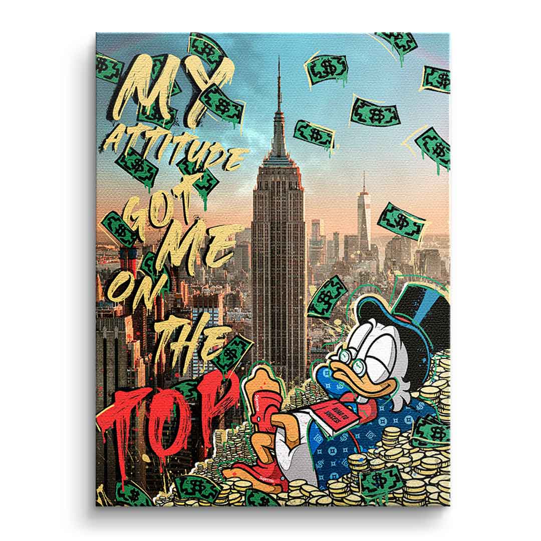 Limited Edition Canvas Wall Art - My Attitude Got Me to the Top - High-Quality Inspirational Canvas Prints 0