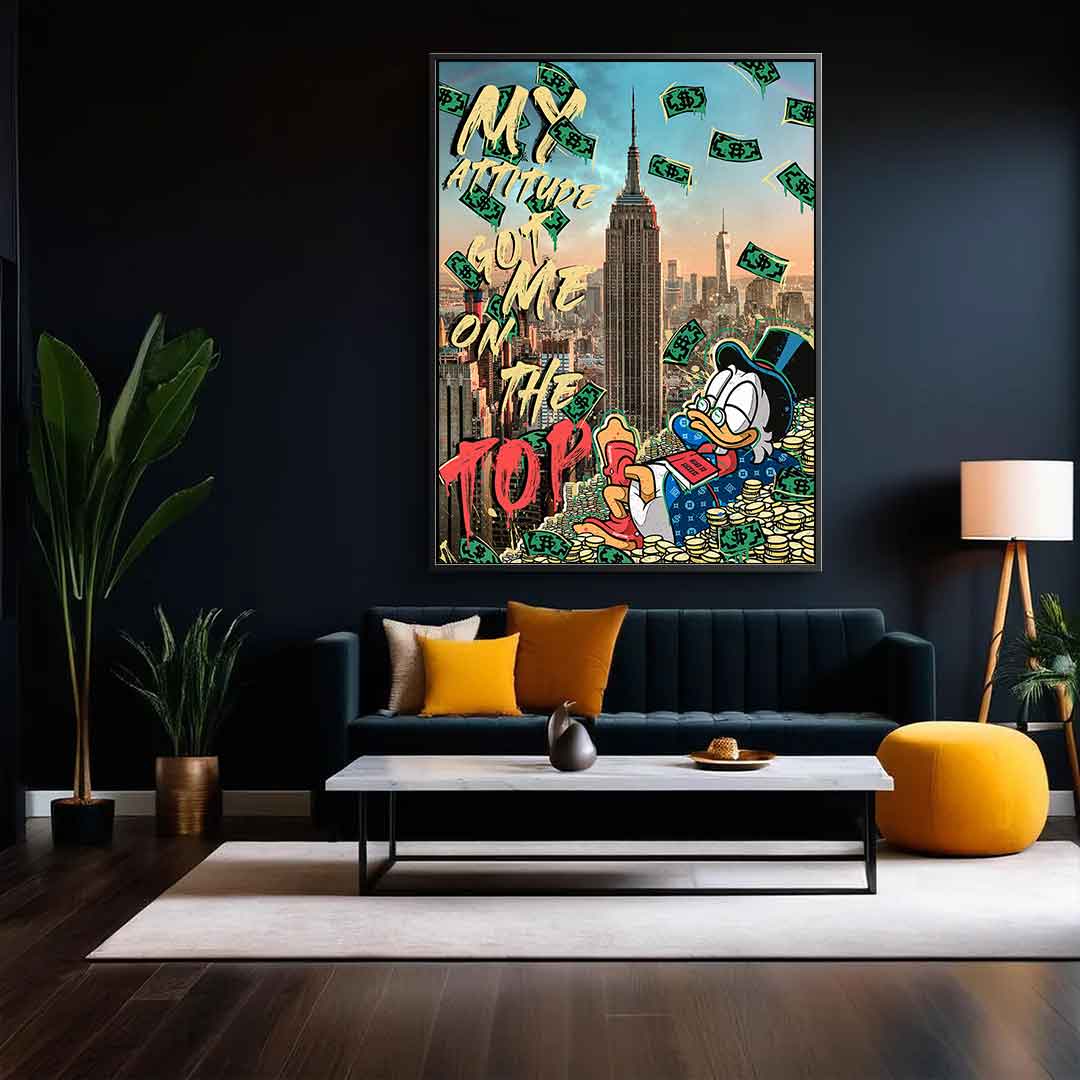 Limited Edition Canvas Wall Art - My Attitude Got Me to the Top - High-Quality Inspirational Canvas Prints 1