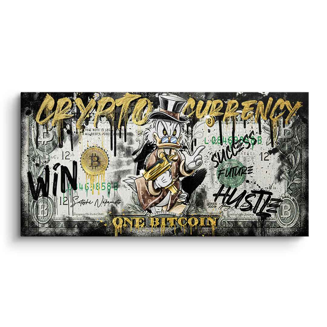 Limited Edition Crypto Duck Canvas Wall Art – High-Quality Gold and Black Prints for Modern Decor 0