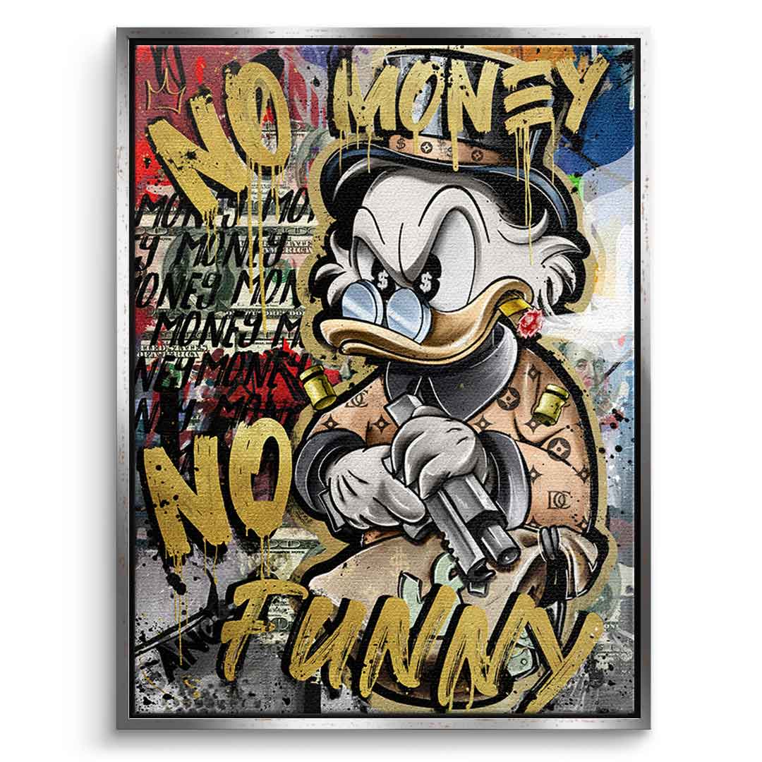 Limited Edition No Money Duck Canvas Art with Gold Accents - Ready to Hang Wall Art, Handmade in Germany 11
