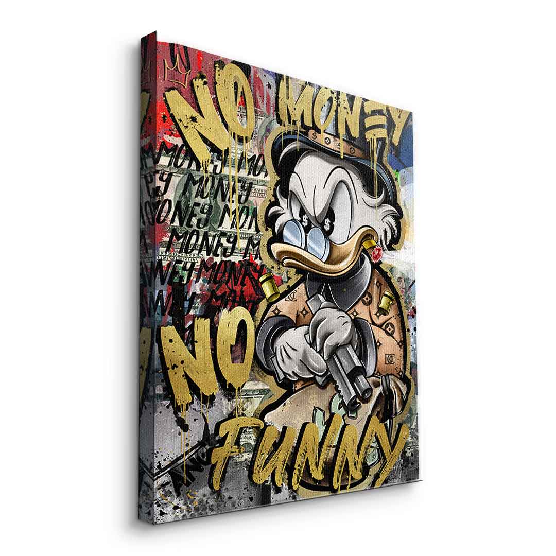 Limited Edition No Money Duck Canvas Art with Gold Accents - Ready to Hang Wall Art, Handmade in Germany 4