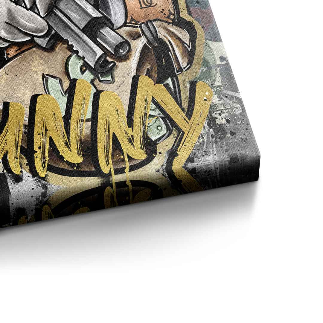 Limited Edition No Money Duck Canvas Art with Gold Accents - Ready to Hang Wall Art, Handmade in Germany 5