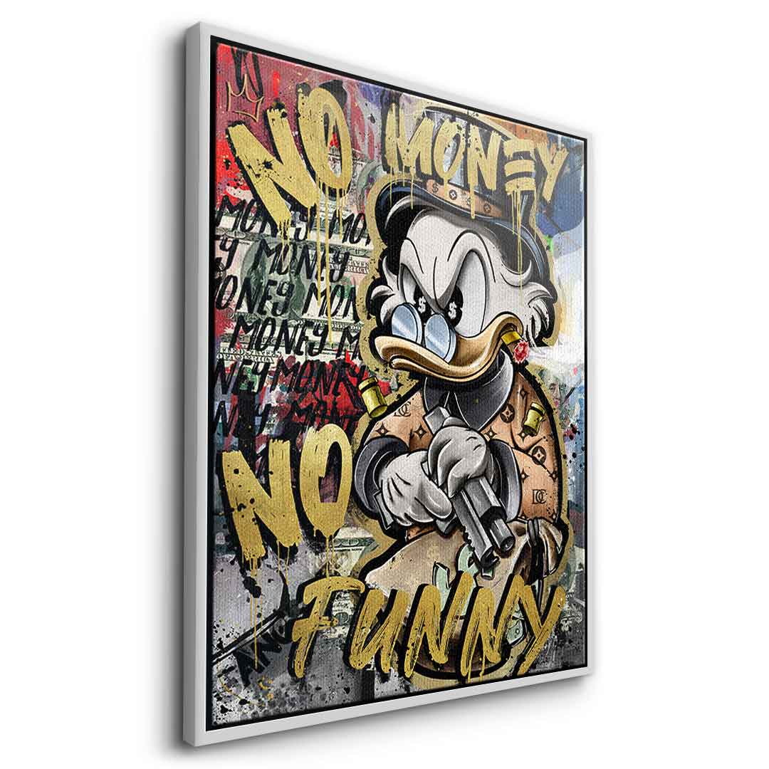 Limited Edition No Money Duck Canvas Art with Gold Accents - Ready to Hang Wall Art, Handmade in Germany 7