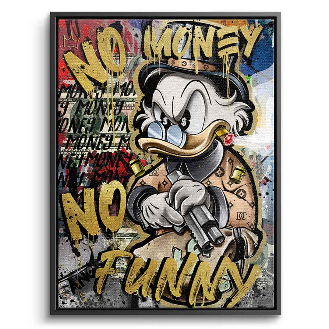 Limited Edition No Money Duck Canvas Art with Gold Accents - Ready to Hang Wall Art, Handmade in Germany 9