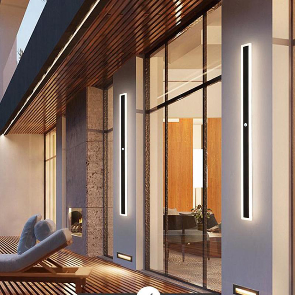 Linear Outdoor Wall Lamp with Dimmable LED and Acrylic Pane – Weather Resistant Modern Exterior Wall Light 9