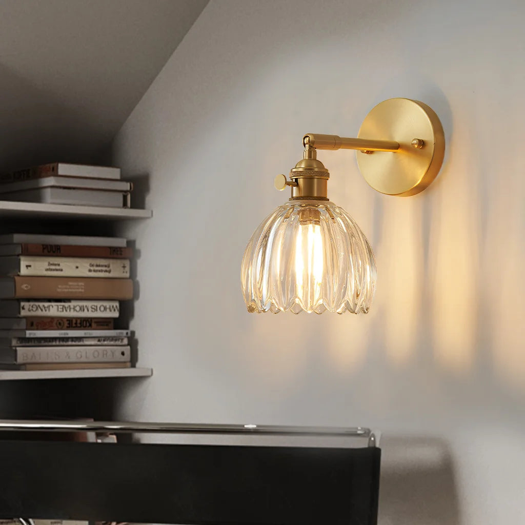 Lotus Glass Wall Light – Contemporary Sconce with Brushed Nickel Finish for Elegant Home Decor 10