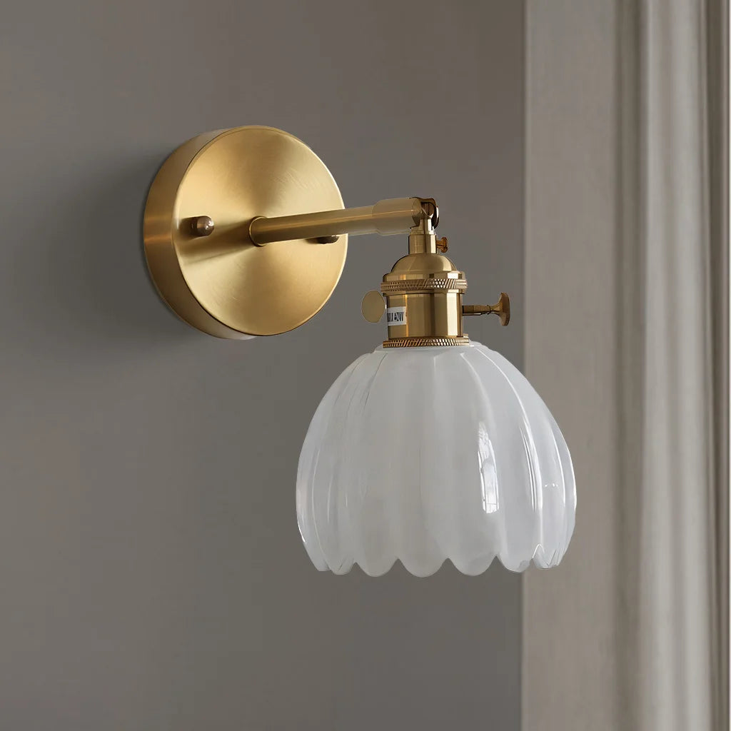 Lotus Glass Wall Light – Contemporary Sconce with Brushed Nickel Finish for Elegant Home Decor 12