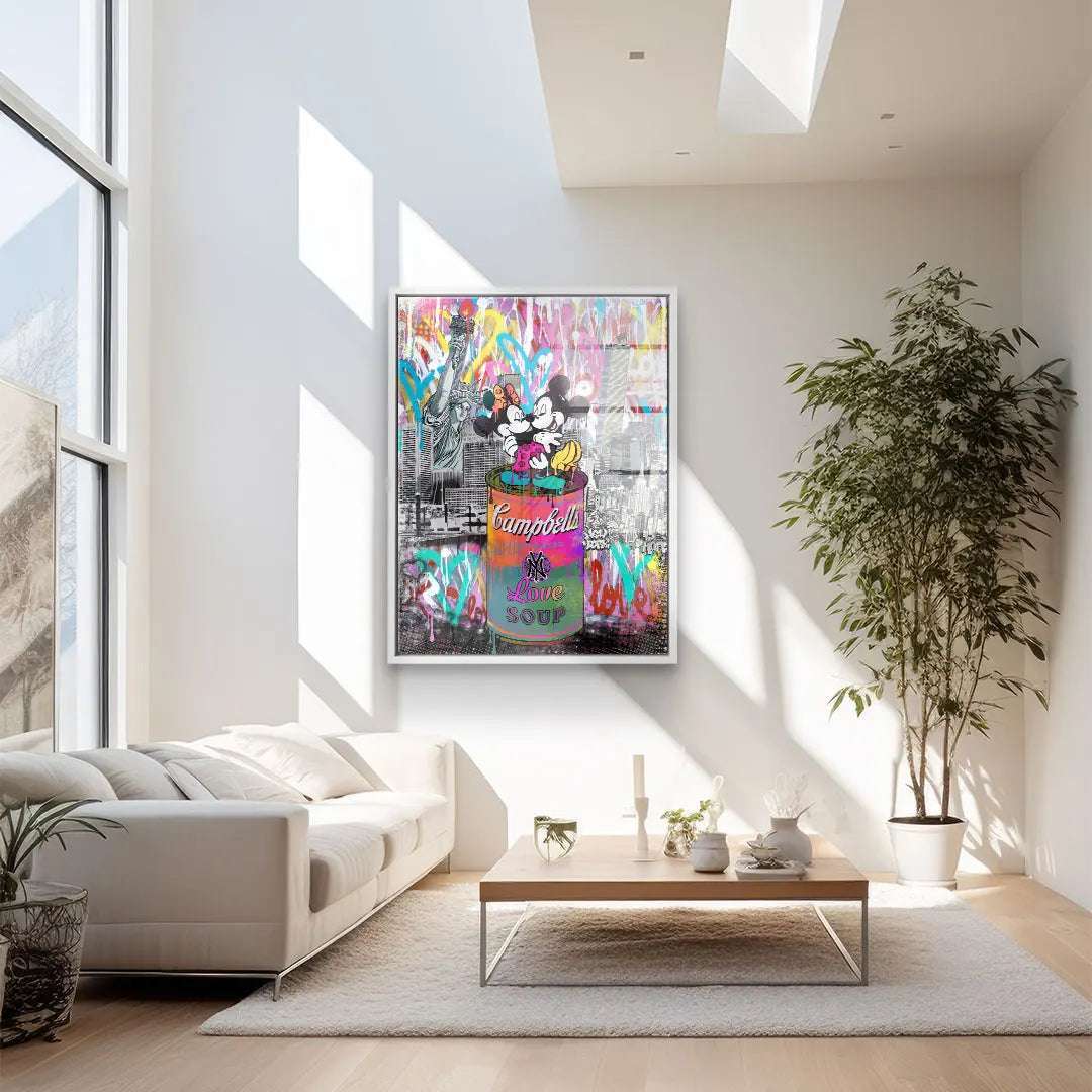 Love Soup Art Print by Contemporary Artist – Limited Edition NEO POP ART, Custom Sizes with Pre-assembled Frame Options 4