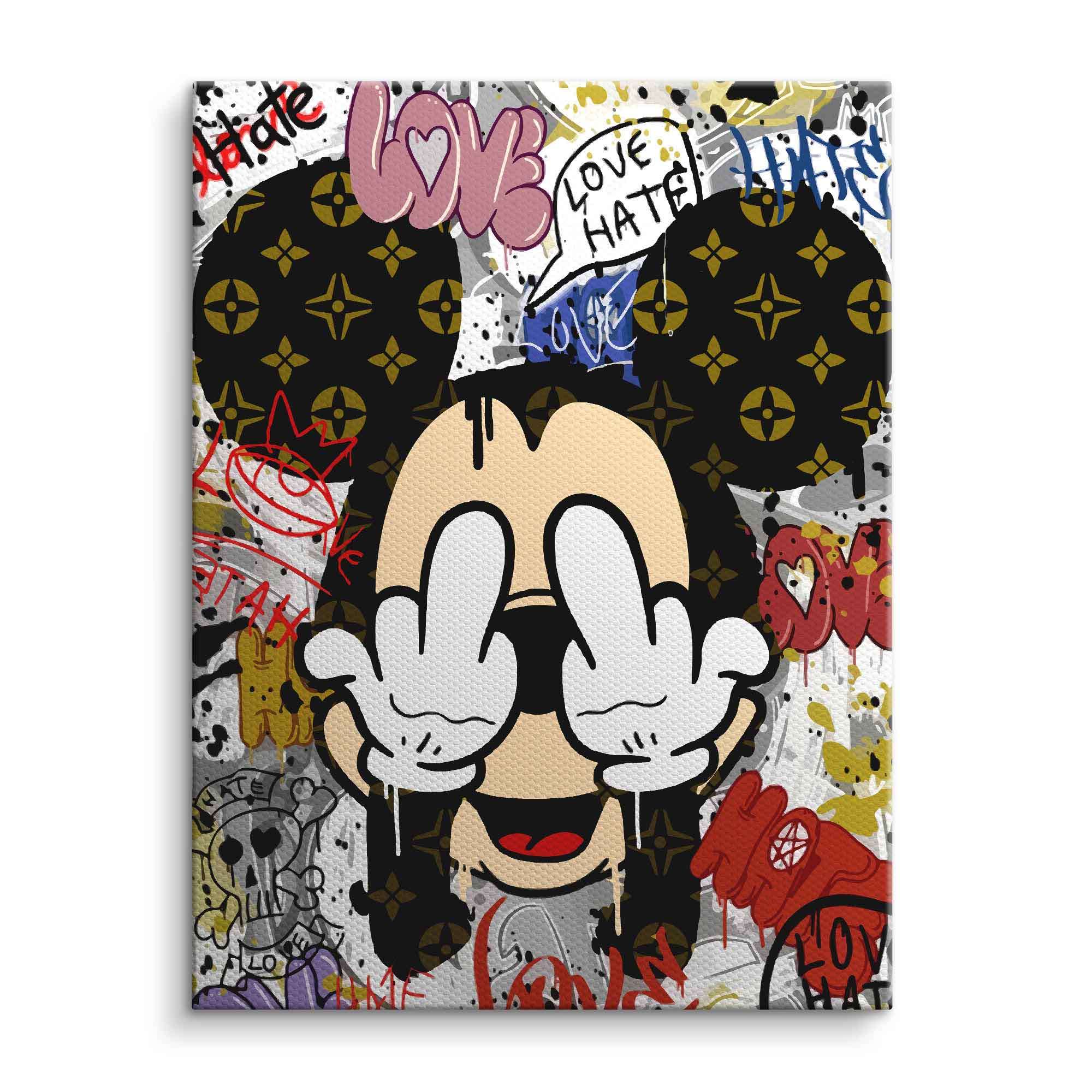 Love & Hate Fine Art Print – High-Quality Art Paper, Ready to Hang, Unique Mickey Mouse Design 0