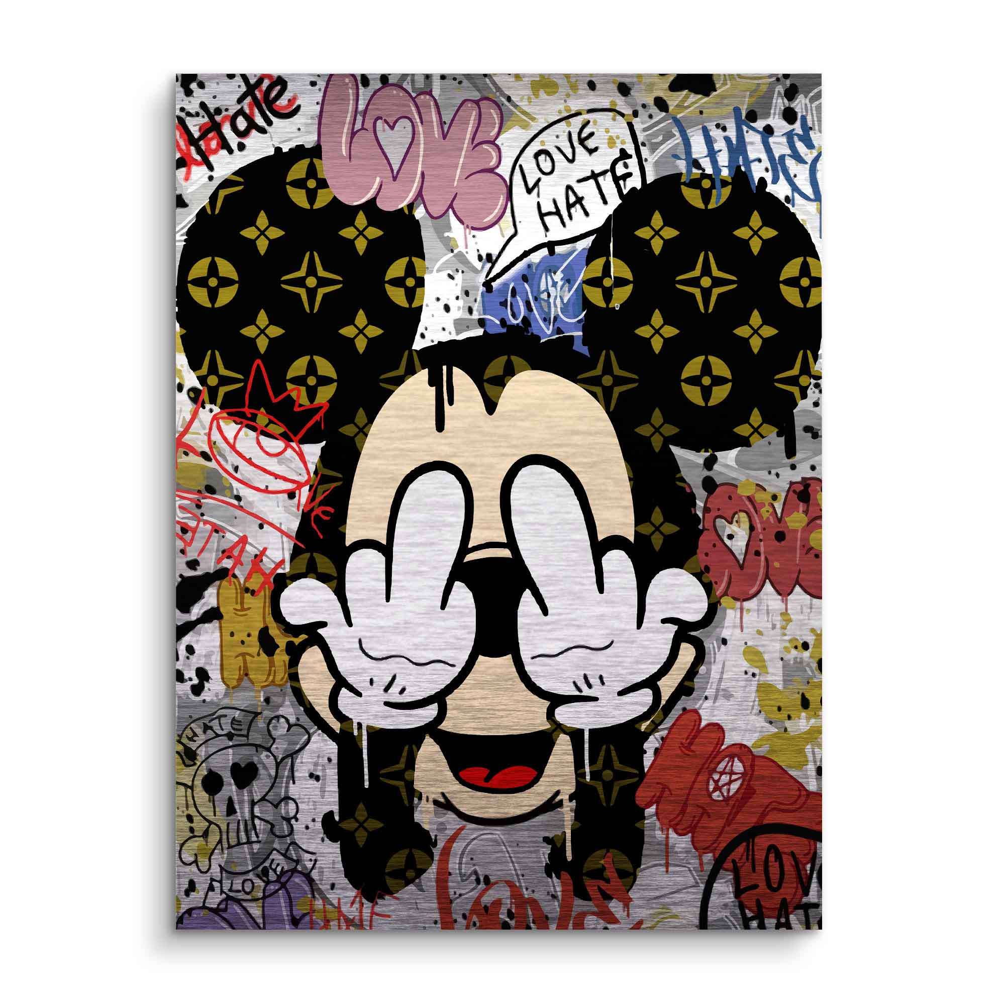 Love & Hate Fine Art Print – High-Quality Art Paper, Ready to Hang, Unique Mickey Mouse Design 2