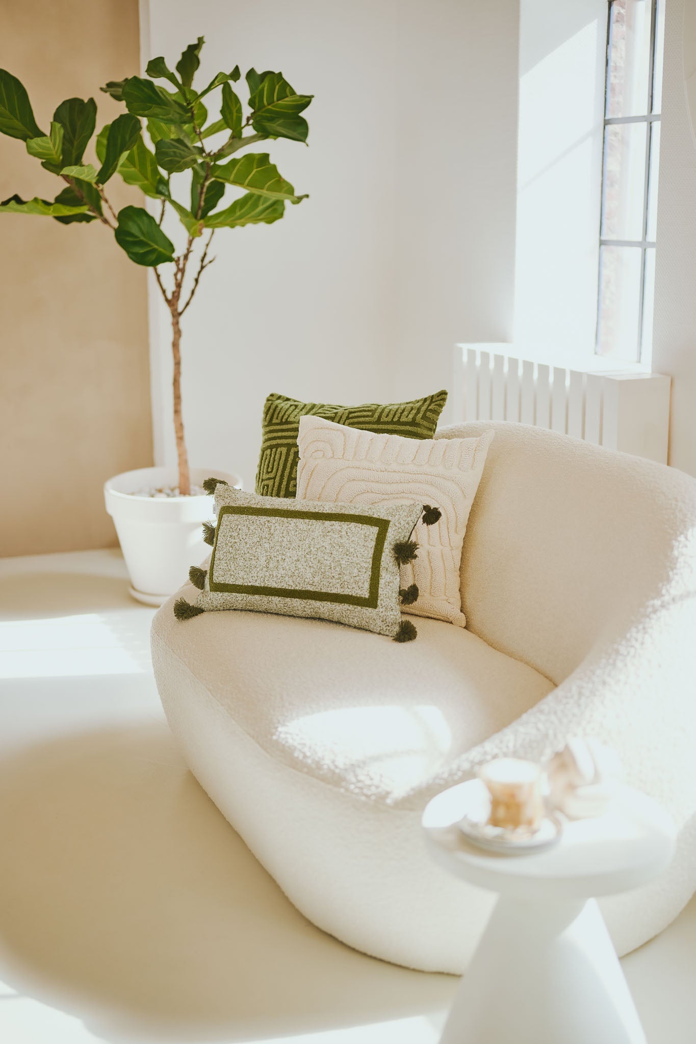 Luna Tufted Cushion Cover 45x45 cm in Soft Sand β Elegant Sofa Cushion Cover for Scatter Cushions and Home Decor 5