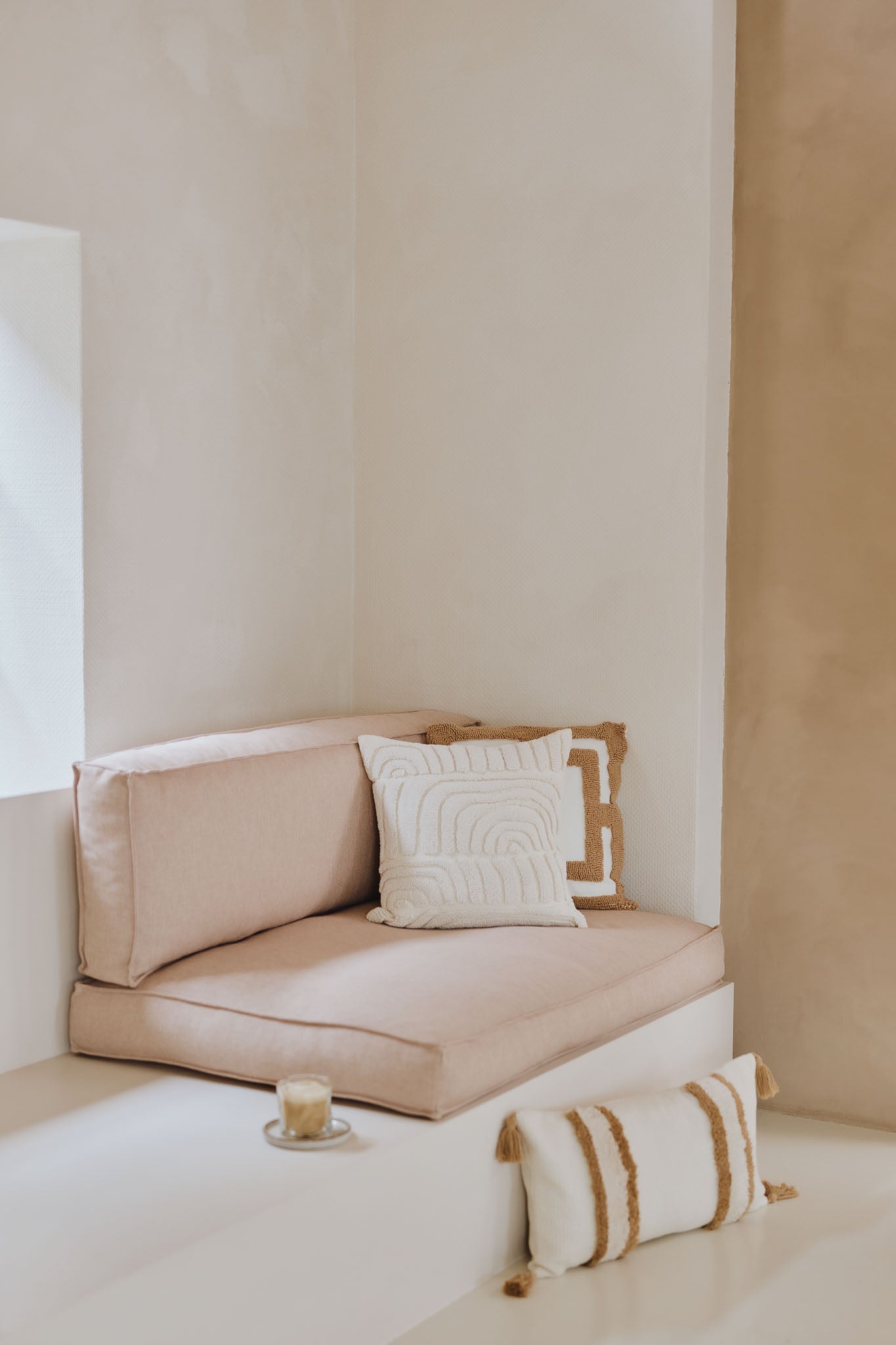 Luna Tufted Cushion Cover 45x45 cm in Soft Sand β Elegant Sofa Cushion Cover for Scatter Cushions and Home Decor 7